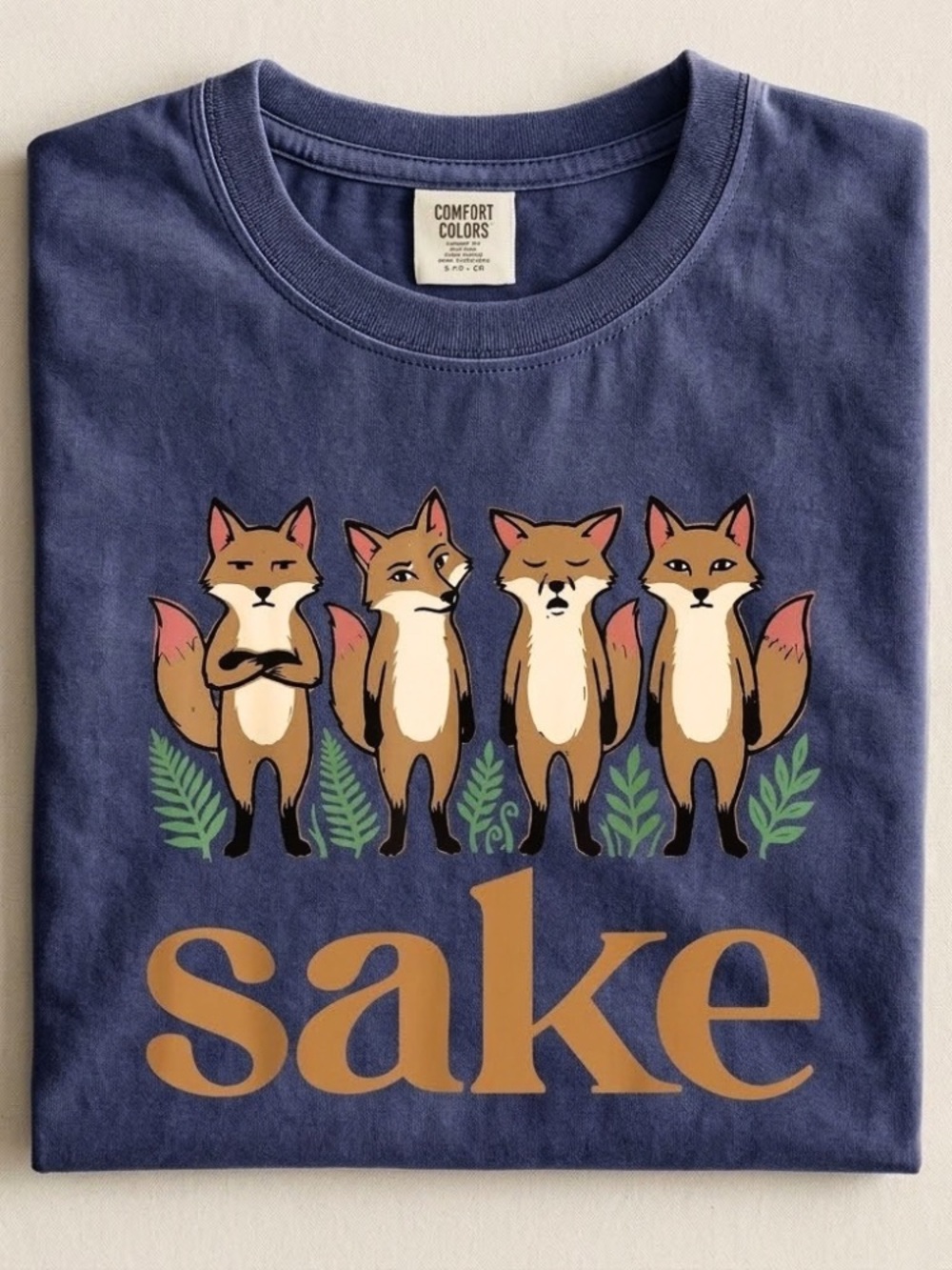 Comfort Colors Fox Sake Four Foxes Funny Woodland Animal Humor Tshirt